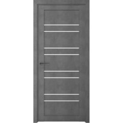 Купить Межкомнатная дверь экошпон Дублин бетон темный стекло матовое