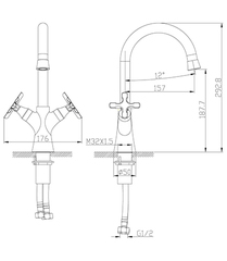 Смеситель для умывальника с поворотным изливом LEMARK DUETTO – LM5706C