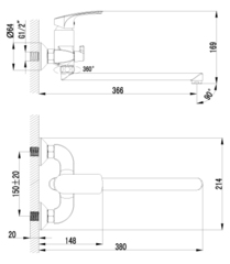 LEMARK Серия plus SHAPE. Смеситель универсальный с плоским изливом – LM1751C
