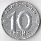 K7426, 1950, Германия ГДР, 10 пфенниг Е