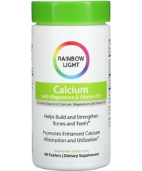 Rainbow light, Пищевой кальций с магнием и витамином D3, 90 таблеток