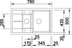 Мойка кухонная Blanco Metra 6S Compact  - вид сверху