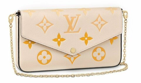 Клатч Louis Vuitton Felicie кремовый/золотой
