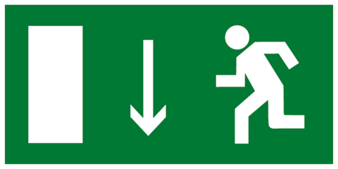Эвакуационный знак Е10 - Указатель двери эвакуационного выхода (левосторонний)