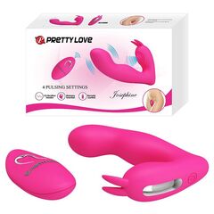 Розовый вибростимулятор с клиторальным отростком Josephine - 