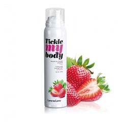 Массажная хрустящая пенка Tickle My Body Strawberry с ароматом клубники - 150 мл. - 