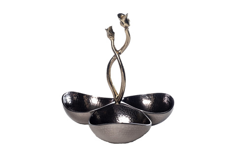 Менажница декоративная Бутоны Garda Decor 25x23x24см с тремя чашами