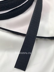 Текстильная лента (липучка) черная HOOK-LOOP (ХУК-ЛУП) крюк + петля (комплект)