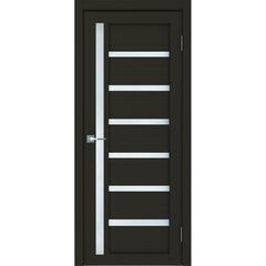 Купить Межкомнатная дверь экошпон 10102 каштан остеклённая