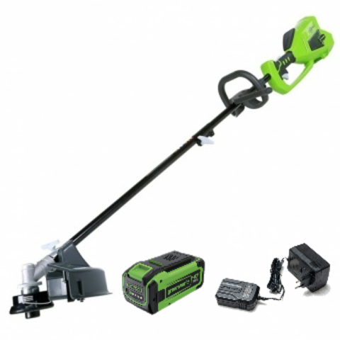 Триммер аккумуляторный Greenworks GD40BC, 40V, 40 см, бесщеточный, с 1хАКБ 8 Ач и ЗУ (1301507UH)