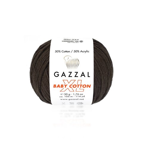 Пряжа Gazzal Baby Cotton XL 3436 шоколад