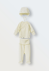 Комплект из ажура из 3 предметов распашонка-ползунки-чепчик (экрю)