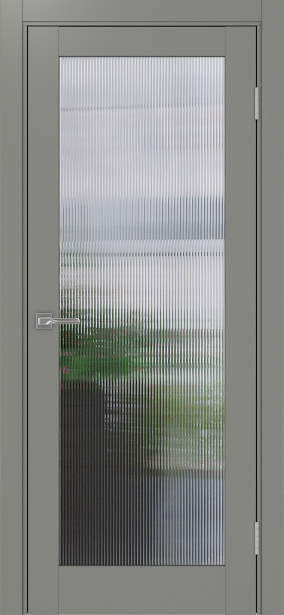 Дверь межкомнатная Оптима Порте Турин 501.2, цвет серый, экошпон, стекло мору