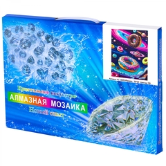 
          Алмазная мозаика Alingar, на подрамнике, с полным заполнением, (глянц), 20х30 см, 19 цветов, "Галактические пончики"