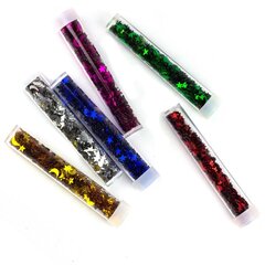 
          Блёстки для декора фигурные Alingar, 3 гр, 6 цветов х 2 шт, "Ассорти" (желт,сереб,крас,зел,син,фиол), 12 штук, тубус, пакет с европодвесом