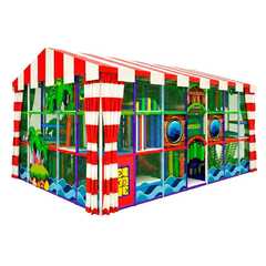 Детский уличный игровой лабиринт с крышей «Волшебный Берег» 8,61×6,15×5,2 м