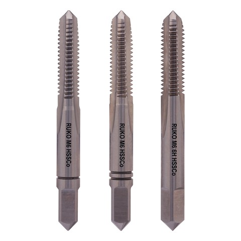 Метчик М 6,0х1,0 (Комплект 3шт) DIN352 HSSE 6h 50мм a=4,9 Ruko 230060E