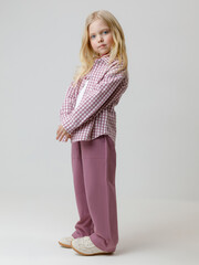 брюки  для девочки  КР 400786/темная орхидея к593