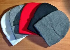 Шапка женская/мужская зимняя двойная 1 шт., шерсть