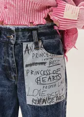 Джинсы GOD SAVE THE PRINCESS синего цвета