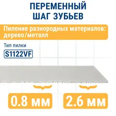 Набор пилок для сабельных пил ПРАКТИКА универсальный: S1617K/S1531L/S1122VF - 300, 240, 225 мм, (3шт) (911-284)