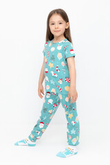 пижама  для девочки  К 1597/пыльная бирюза,игрушки на елку