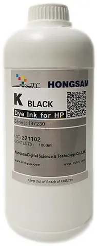 Чернила водорастворимые DCTec black 1000 мл для плоттеров HP DJ100. Серия 197230