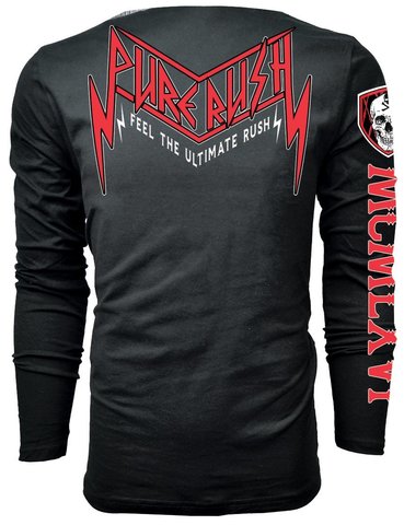 Rush Couture | Футболка лонгслив мужская PUNK RUSH LONG SLEEVE Classic Black RC242 спина