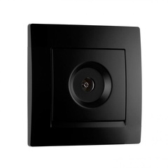 LESYA 705 4242 129 Розетка ТВ проход. керам.черн. бархат матовый вставкой (10шт)120шт