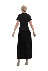 ❀ Гала. Платье макси из чёрного, натурального льна PL-421141-04