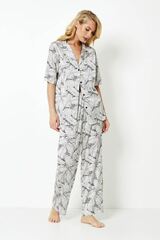 Пижама женская со штанами ARUELLE KLAUDIE_Молочный + черный