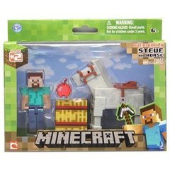 Игрушка-фигурка Minecraft"Steve with Horse"с аксессуарами, 8 см