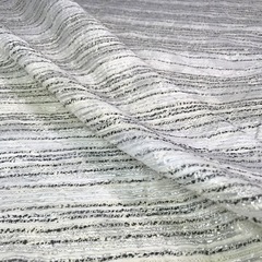 Ткань твид с органзой с черной нитью 3006