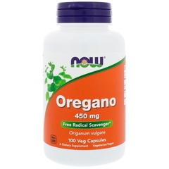 Now Foods, Орегано, 450 мг, 100 растительных капсул
