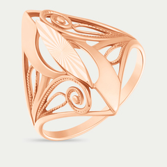 Кольцо из розового золота 585 пробы женское без вставки (арт. 4055А)