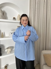 Рубашка базовая голубая