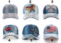 Baseball Jean Caps Women Rhinestone baseball cap - series 1