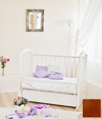 С 580 Кровать детская "Регина" накладка №23 (бабочки) (красно коричневый)