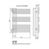 Полотенцесушитель электрический Terminus Астра П14 500x696, ТЭН HT-1 300W, левый/правый