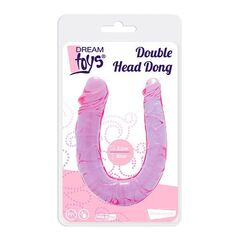 Фиолетовый двойной фаллоимитатор DOUBLE HEAD DONG - 30 см. - 