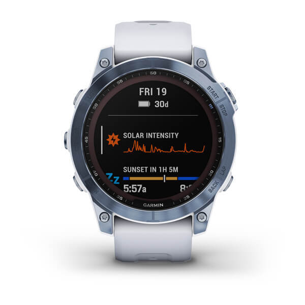 Garmin Fenix 7 Sapphire Solar синий с белым ремешком