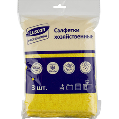 Салфетки хозяйственные Luscan Professional 300г/м2 40х40см 3шт/уп желтые