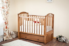 С 580 Кровать детская "Регина" накладка №23 (бабочки) (красно коричневый)