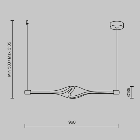 Подвесной светильник Maytoni Loop MOD290PL-L23BS3K