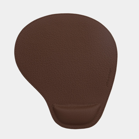 Коврик для мышки Souris из натуральной кожи теленка, цвета шоколад