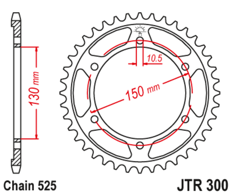 Звезда ведомая для мотоцикла RK B5610-42 (JTR300-42)