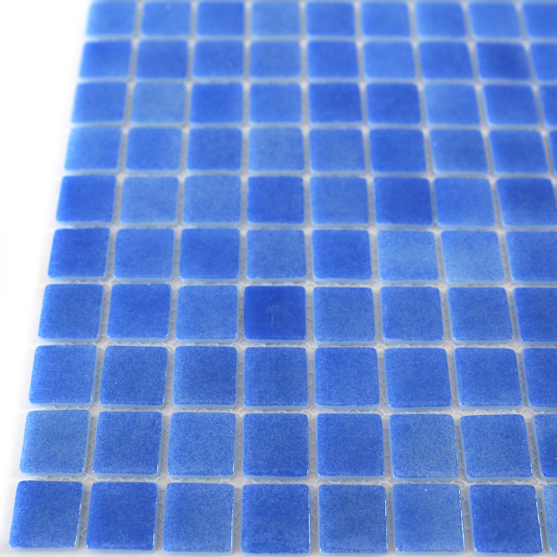 STP-BL020 Natural Плитка-мозаика из стекла Steppa синяя глянцевая