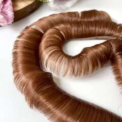 Волосы - трессы для кукол, короткие, для мальчика или челки, длина 4-5 см, ширина 100 см, цвет коричневый, набор 2 шт.