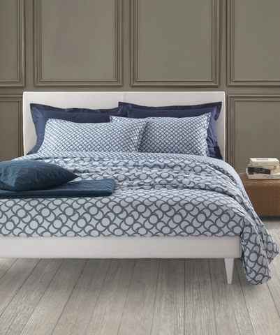 Постельное белье 2 спальное евро макси Trussardi Contemporary Logo синее