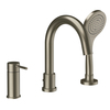 Gessi 18637#149 Gessi Emporio Via tortona Смеситель для ванны на 3 отверстия с переключателем, изливом и шлангом 1,50м, цвет: Finox Brushed Nickel